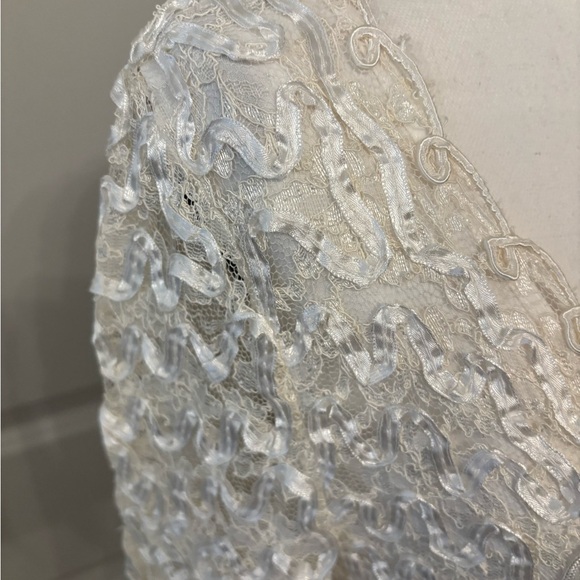 Vintage white lace beaded long sleeve blouse size L - Picture 14 of 16